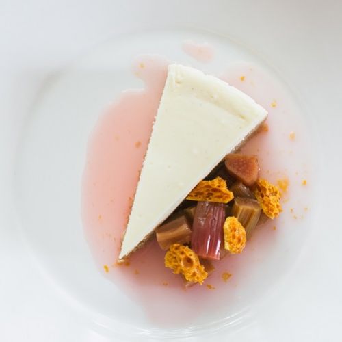Baked Cheesecake with Rhubarb