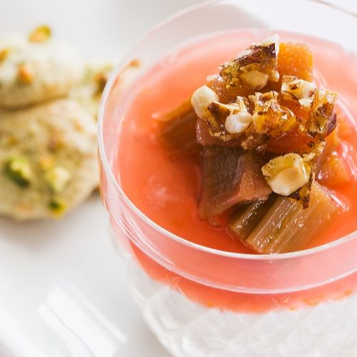 Rhubarb Posset Pistachio Cookie